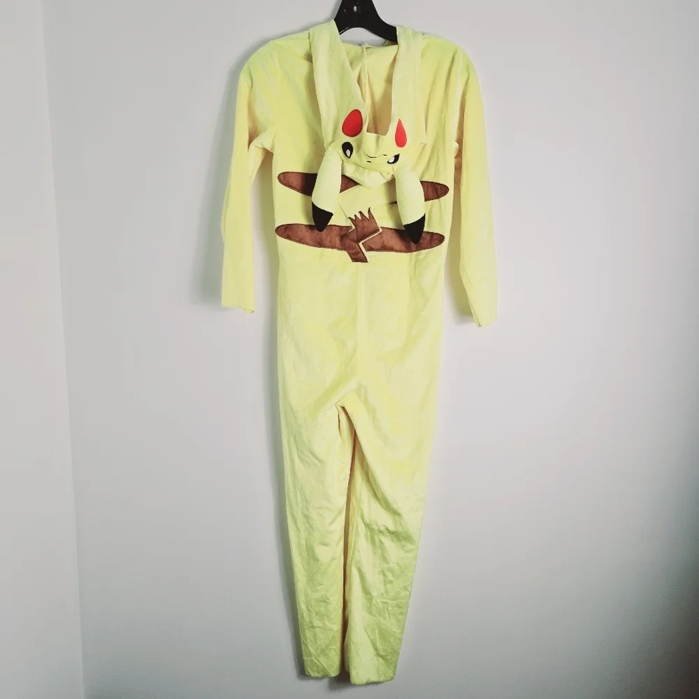 Pokémon Pikachu Kids Halloween Costume Hooded Jumpsuit Size 10-12